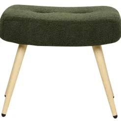 VEJLE II - Fauteuil met hocker - Donkergroen - Bouclé