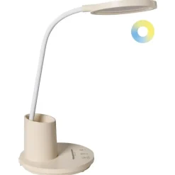 VELA - Bureaulamp LED - Lichtbeige - Synthetisch materiaal