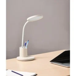 VELA - Bureaulamp LED - Lichtbeige - Synthetisch materiaal