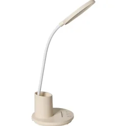 VELA - Bureaulamp LED - Lichtbeige - Synthetisch materiaal