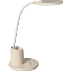 VELA - Bureaulamp LED - Lichtbeige - Synthetisch materiaal