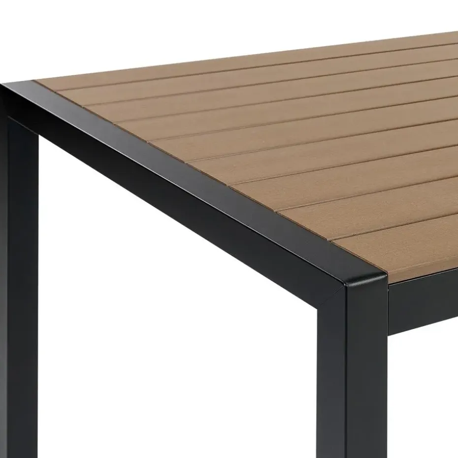 VERNIO - Tuinset voor 6 - Zwart/Bruin - Kunsthout