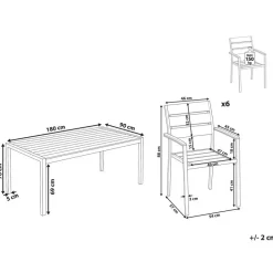 VERNIO - Tuinset voor 6 - Zwart/Bruin - Kunsthout
