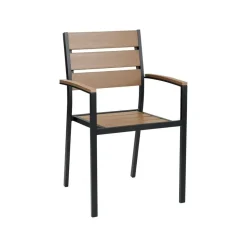 VERNIO - Tuinset voor 6 - Zwart/Bruin - Kunsthout