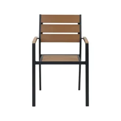 VERNIO - Tuinset voor 6 - Zwart/Bruin - Kunsthout