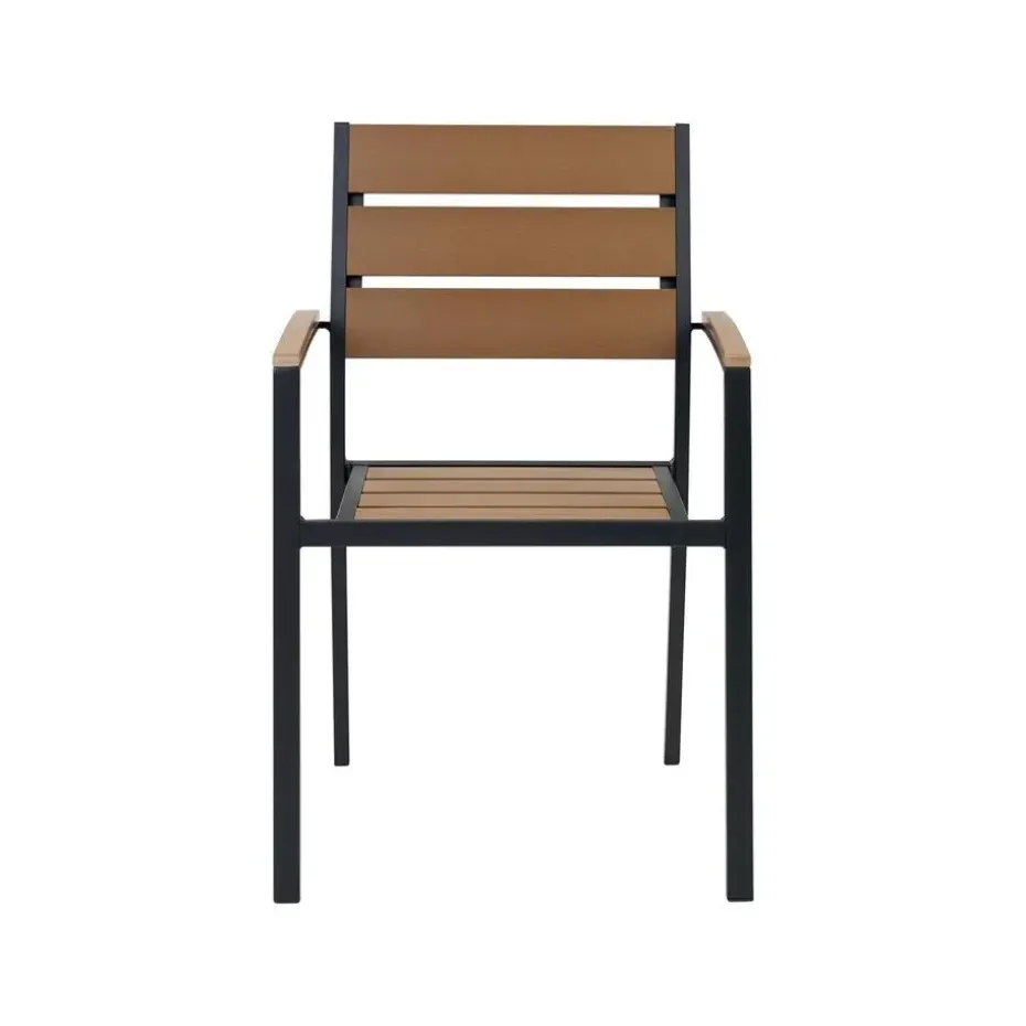 VERNIO - Tuinset voor 6 - Zwart/Bruin - Kunsthout