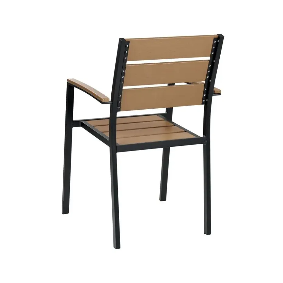 VERNIO - Tuinset voor 6 - Zwart/Bruin - Kunsthout