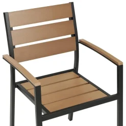 VERNIO - Tuinset voor 6 - Zwart/Bruin - Kunsthout