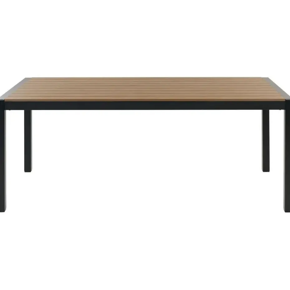 VERNIO - Tuintafel - Lichtbruin - 90 x 180 cm - Aluminium