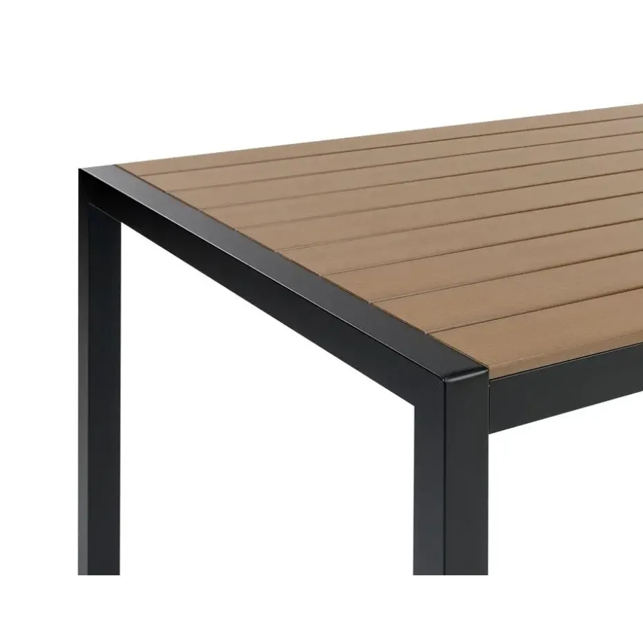 VERNIO - Tuintafel - Lichtbruin - 90 x 180 cm - Aluminium