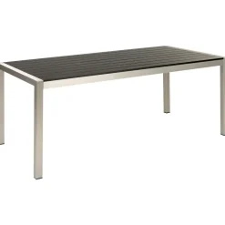 VERNIO - Tuintafel - Zwart/Zilver - 90 x 180 cm - Aluminium