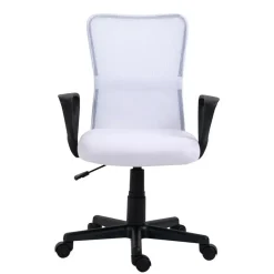 Verstelbare witte stoffen bureaustoel