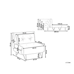VESTFOLD - Slaapbank - Beige - Fluweel