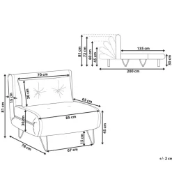VESTFOLD - Slaapbank - Beige - Fluweel