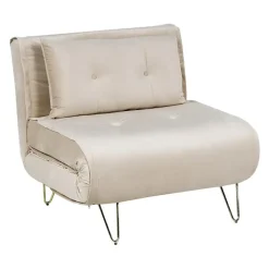 VESTFOLD - Slaapbank - Beige - Fluweel