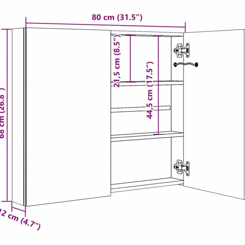 vidaXL - Badkamerkast - Antraciet - MDF
