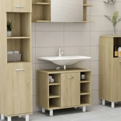 vidaXL - Badkamerkast - Bruin - Bewerkt hout