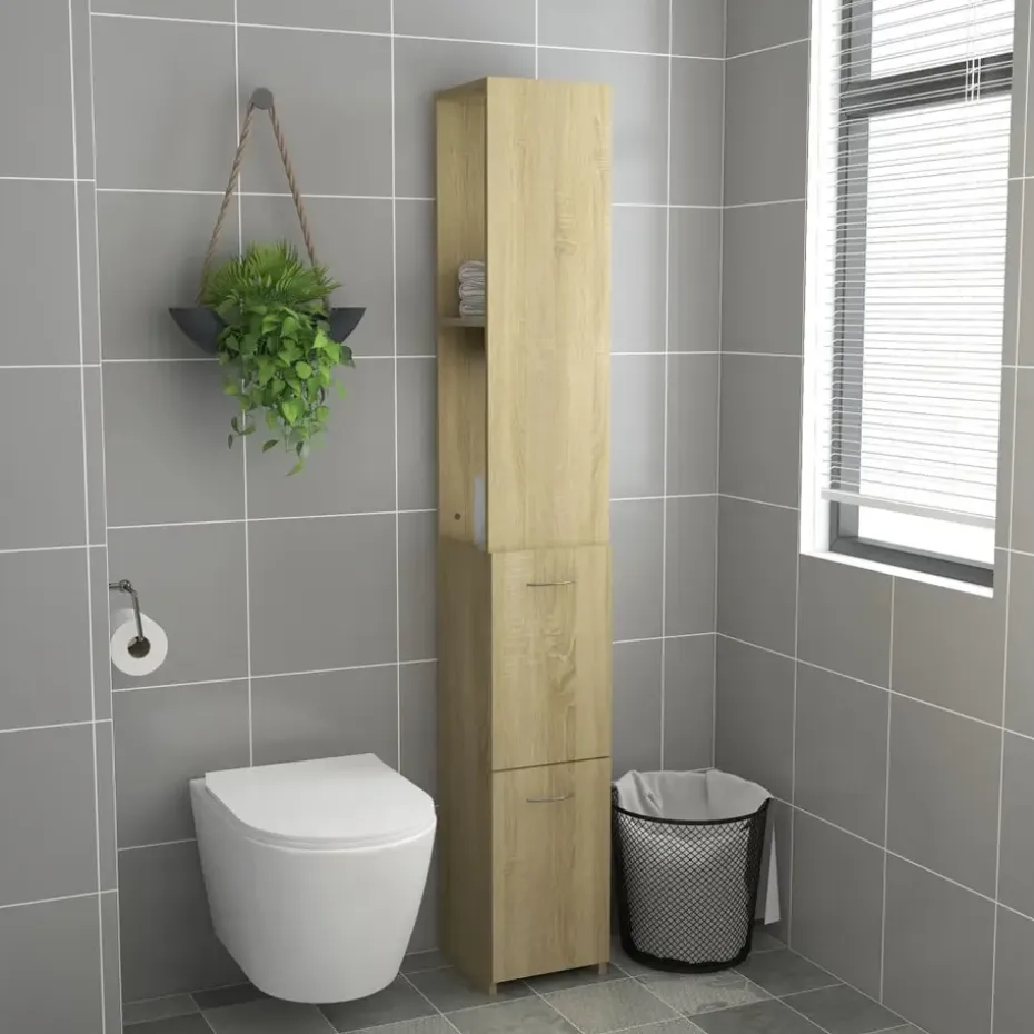 vidaXL - Badkamerkast - Bruin - Bewerkt hout