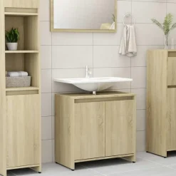 vidaXL - Badkamerkast - Bruin - Bewerkt hout