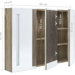 vidaXL - Badkamerkast - Grijs - MDF - 89 x 14 x 62 cm