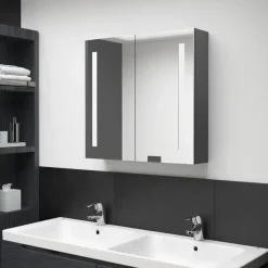 vidaXL - Badkamerkast - Grijs - MDF - 62 x 14 x 60 cm