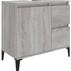 vidaXL - Badkamerkast - Grijs - Bewerkt hout