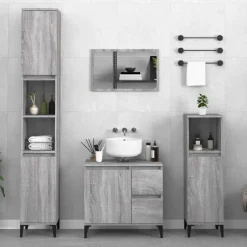 vidaXL - Badkamerkast - Grijs - Bewerkt hout