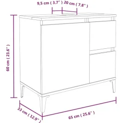 vidaXL - Badkamerkast - Grijs - Bewerkt hout