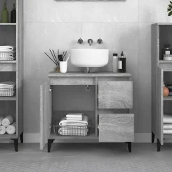 vidaXL - Badkamerkast - Grijs - Bewerkt hout