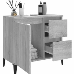 vidaXL - Badkamerkast - Grijs - Bewerkt hout