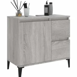 vidaXL - Badkamerkast - Grijs - Bewerkt hout