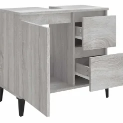 vidaXL - Badkamerkast - Grijs - Bewerkt hout