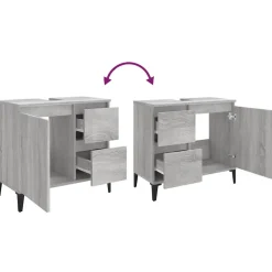 vidaXL - Badkamerkast - Grijs - Bewerkt hout