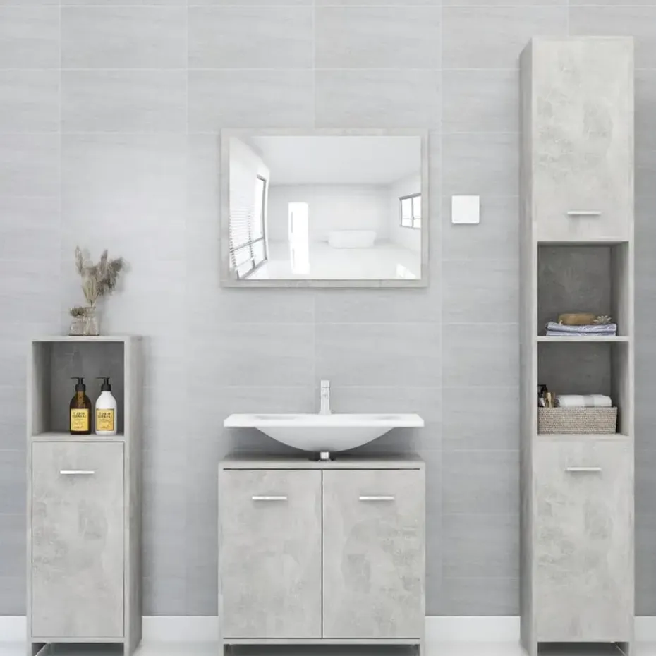 vidaXL - Badkamerkast - Grijs - Bewerkt hout