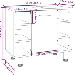 vidaXL - Badkamerkast - Grijs - Bewerkt hout