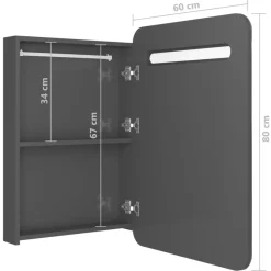 vidaXL - Badkamerkast - Grijs - MDF