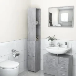 vidaXL - Badkamerkast - Grijs - Bewerkt hout