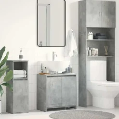 vidaXL - Badkamerkast - Grijs - Bewerkt hout