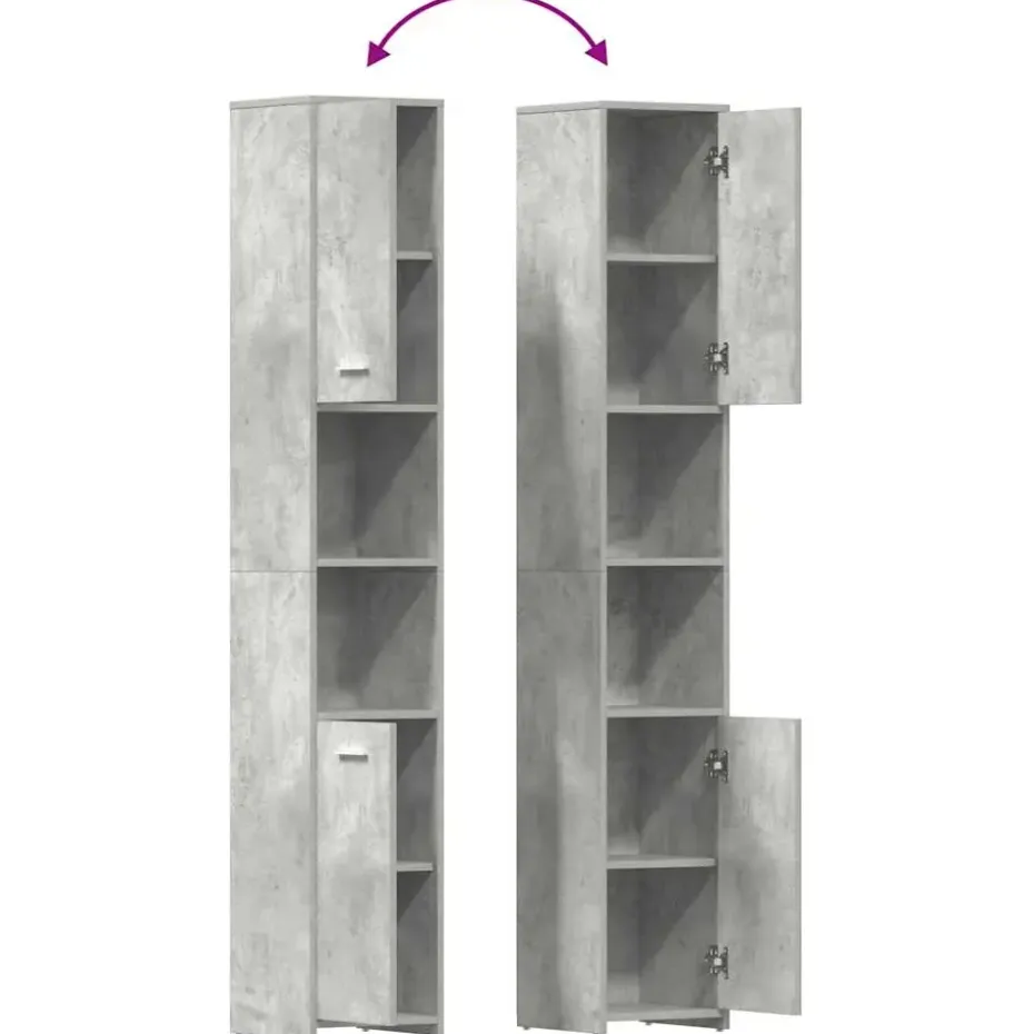 vidaXL - Badkamerkast - Grijs - Bewerkt hout