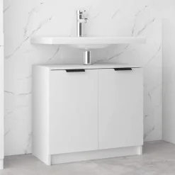 vidaXL - Badkamerkast - Wit - Bewerkt hout