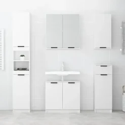 vidaXL - Badkamerkast - Wit - Bewerkt hout