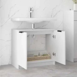 vidaXL - Badkamerkast - Wit - Bewerkt hout