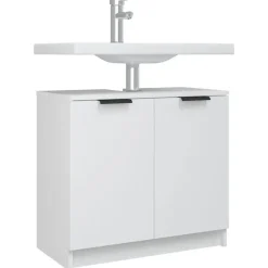 vidaXL - Badkamerkast - Wit - Bewerkt hout