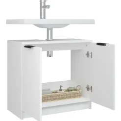 vidaXL - Badkamerkast - Wit - Bewerkt hout