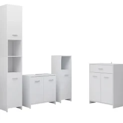 vidaXL - Badkamerkast - Wit - Bewerkt hout