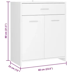 vidaXL - Badkamerkast - Wit - Bewerkt hout
