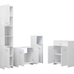 vidaXL - Badkamerkast - Wit - Bewerkt hout