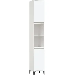 vidaXL - Badkamerkast - Wit - Bewerkt hout