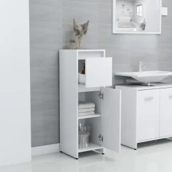 vidaXL - Badkamerkast - Wit - Bewerkt hout