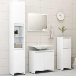 vidaXL - Badkamerkast - Wit - Bewerkt hout